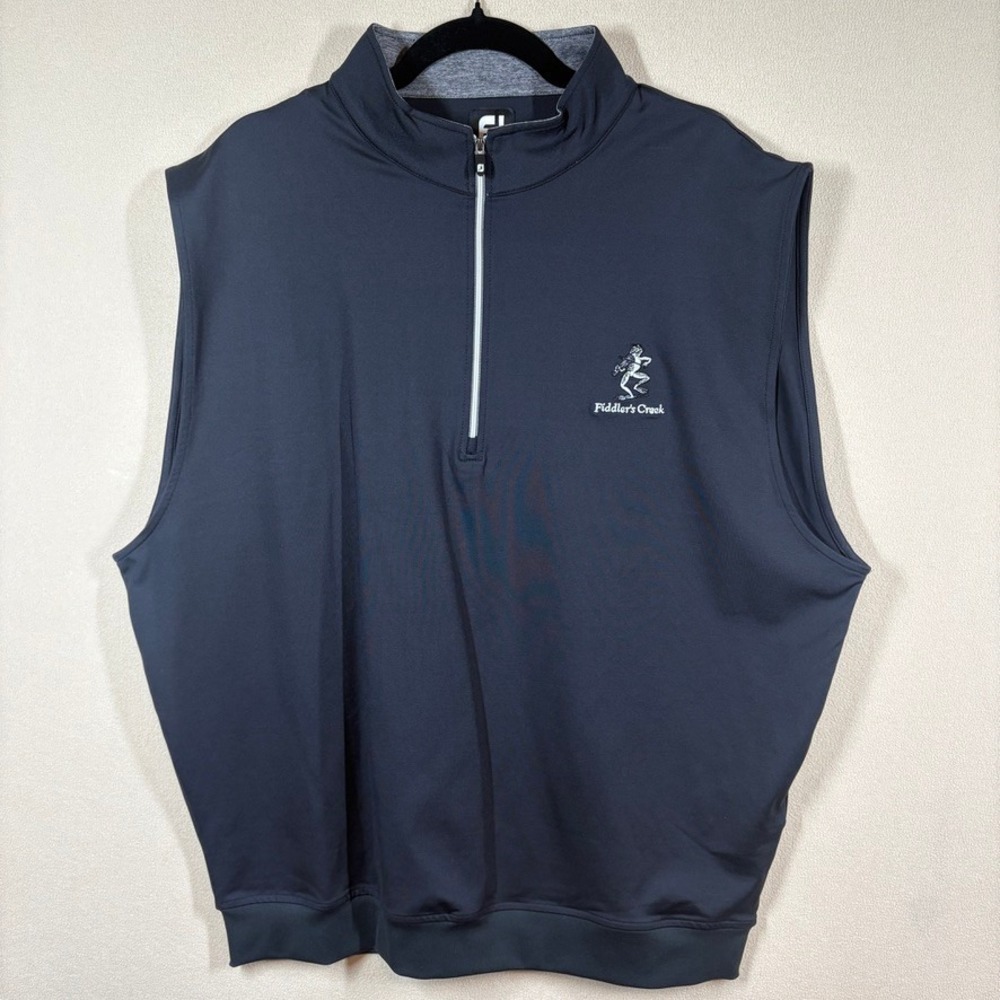 FootJoy Fiddlers Creek Mens Golf Performance Half-Zip Vest XL Black Classic